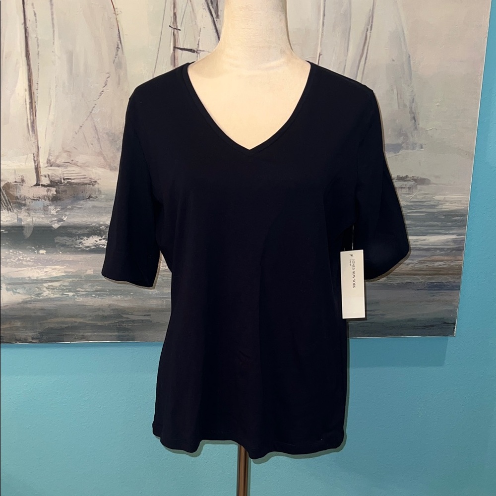 NWT Jones New York Sport Navy Short Sleeve T-Shirt, XL
